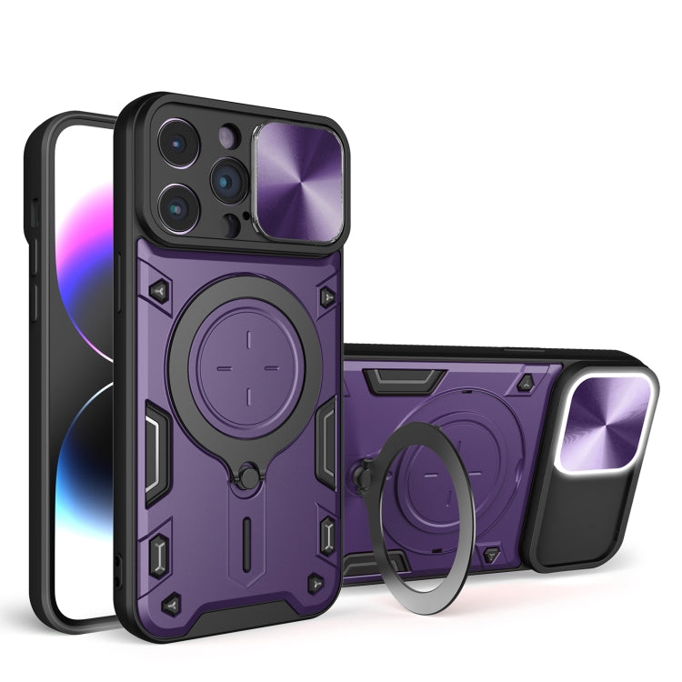 CDテクスチャスライディングカムシールド磁気ホルダースマホケース、iPhone 14 Pro Max用、iPhone 13 Pro Max用、iPhone 13 Pro用、iPhone 13用、iPhone 12用、iPhone 12 Pro Max用、iPhone 12 Pro用、iPhone 11 Pro Max用