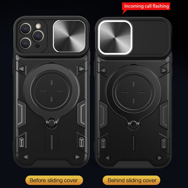 CDテクスチャスライディングカムシールド磁気ホルダースマホケース、iPhone 11用、iPhone 11 Pro用