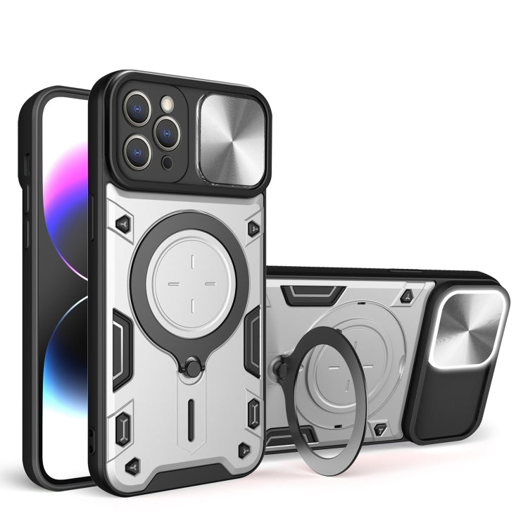 CDテクスチャスライディングカムシールド磁気ホルダースマホケース、iPhone 14 Pro Max用、iPhone 13 Pro Max用、iPhone 13 Pro用、iPhone 13用、iPhone 12用、iPhone 12 Pro Max用、iPhone 12 Pro用、iPhone 11 Pro Max用