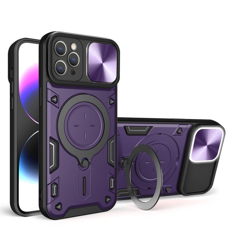 CDテクスチャスライディングカムシールド磁気ホルダースマホケース、iPhone 14 Pro Max用、iPhone 13 Pro Max用、iPhone 13 Pro用、iPhone 13用、iPhone 12用、iPhone 12 Pro Max用、iPhone 12 Pro用、iPhone 11 Pro Max用