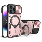 CDテクスチャスライディングカムシールド磁気ホルダースマホケース、iPhone 17e / 16e用、iPhone 17 Pro Max用、iPhone 17 Pro用、iPhone 17用、iPhone Air用、iPhone 16 Pro Max用、iPhone 16 Pro用、iPhone 16 Plus用