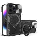 CDテクスチャスライディングカムシールド磁気ホルダースマホケース、iPhone 17e / 16e用、iPhone 17 Pro Max用、iPhone 17 Pro用、iPhone 17用、iPhone Air用、iPhone 16 Pro Max用、iPhone 16 Pro用、iPhone 16 Plus用