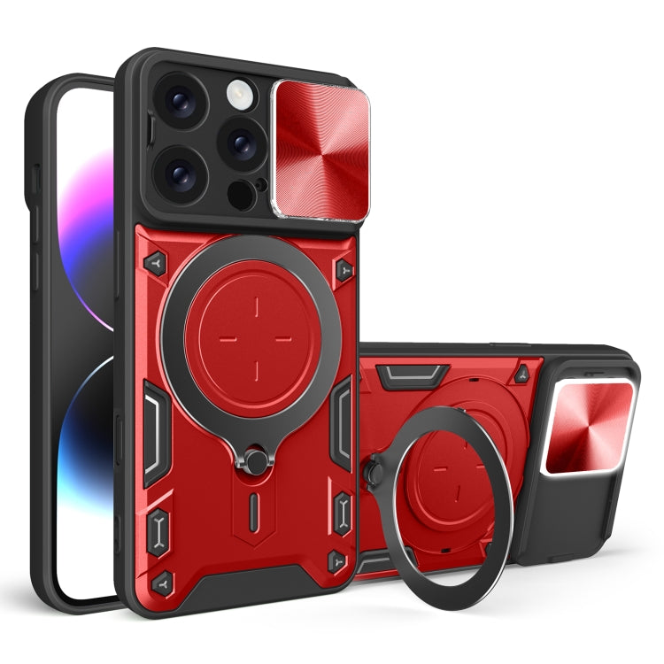 CDテクスチャスライディングカムシールド磁気ホルダースマホケース、iPhone 17e / 16e用、iPhone 17 Pro Max用、iPhone 17 Pro用、iPhone 17用、iPhone Air用、iPhone 16 Pro Max用、iPhone 16 Pro用、iPhone 16 Plus用