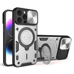 CDテクスチャスライディングカムシールド磁気ホルダースマホケース、iPhone 17e / 16e用、iPhone 17 Pro Max用、iPhone 17 Pro用、iPhone 17用、iPhone Air用、iPhone 16 Pro Max用、iPhone 16 Pro用、iPhone 16 Plus用