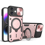 CDテクスチャスライディングカムシールド磁気ホルダースマホケース、iPhone 17e / 16e用、iPhone 17 Pro Max用、iPhone 17 Pro用、iPhone 17用、iPhone Air用、iPhone 16 Pro Max用、iPhone 16 Pro用、iPhone 16 Plus用