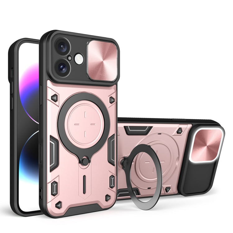 CDテクスチャスライディングカムシールド磁気ホルダースマホケース、iPhone 17e / 16e用、iPhone 17 Pro Max用、iPhone 17 Pro用、iPhone 17用、iPhone Air用、iPhone 16 Pro Max用、iPhone 16 Pro用、iPhone 16 Plus用