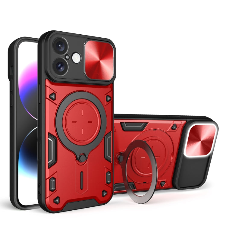 CDテクスチャスライディングカムシールド磁気ホルダースマホケース、iPhone 17e / 16e用、iPhone 17 Pro Max用、iPhone 17 Pro用、iPhone 17用、iPhone Air用、iPhone 16 Pro Max用、iPhone 16 Pro用、iPhone 16 Plus用
