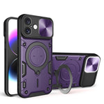 CDテクスチャスライディングカムシールド磁気ホルダースマホケース、iPhone 17e / 16e用、iPhone 17 Pro Max用、iPhone 17 Pro用、iPhone 17用、iPhone Air用、iPhone 16 Pro Max用、iPhone 16 Pro用、iPhone 16 Plus用