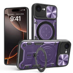 CDテクスチャスライディングカムシールド磁気ホルダースマホケース、iPhone 17e / 16e用、iPhone 17 Pro Max用、iPhone 17 Pro用、iPhone 17用、iPhone Air用、iPhone 16 Pro Max用、iPhone 16 Pro用、iPhone 16 Plus用