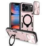 CDテクスチャスライディングカムシールド磁気ホルダースマホケース、iPhone 17e / 16e用、iPhone 17 Pro Max用、iPhone 17 Pro用、iPhone 17用、iPhone Air用、iPhone 16 Pro Max用、iPhone 16 Pro用、iPhone 16 Plus用
