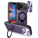 CDテクスチャスライディングカムシールド磁気ホルダースマホケース、iPhone 17e / 16e用、iPhone 17 Pro Max用、iPhone 17 Pro用、iPhone 17用、iPhone Air用、iPhone 16 Pro Max用、iPhone 16 Pro用、iPhone 16 Plus用