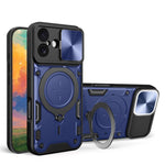 CDテクスチャスライディングカムシールド磁気ホルダースマホケース、iPhone 17e / 16e用、iPhone 17 Pro Max用、iPhone 17 Pro用、iPhone 17用、iPhone Air用、iPhone 16 Pro Max用、iPhone 16 Pro用、iPhone 16 Plus用