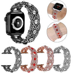 Diamonds Twist Metal Watch Band, For Apple Watch Series 10 46mm, For Apple Watch Series 10 42mm, For Apple Watch SE 2023 44mm, For Apple Watch SE 2023 40mm, For Apple Watch Ultra 2 49mm, For Apple Watch 9 45mm, For Apple Watch 9 41mm                   ...