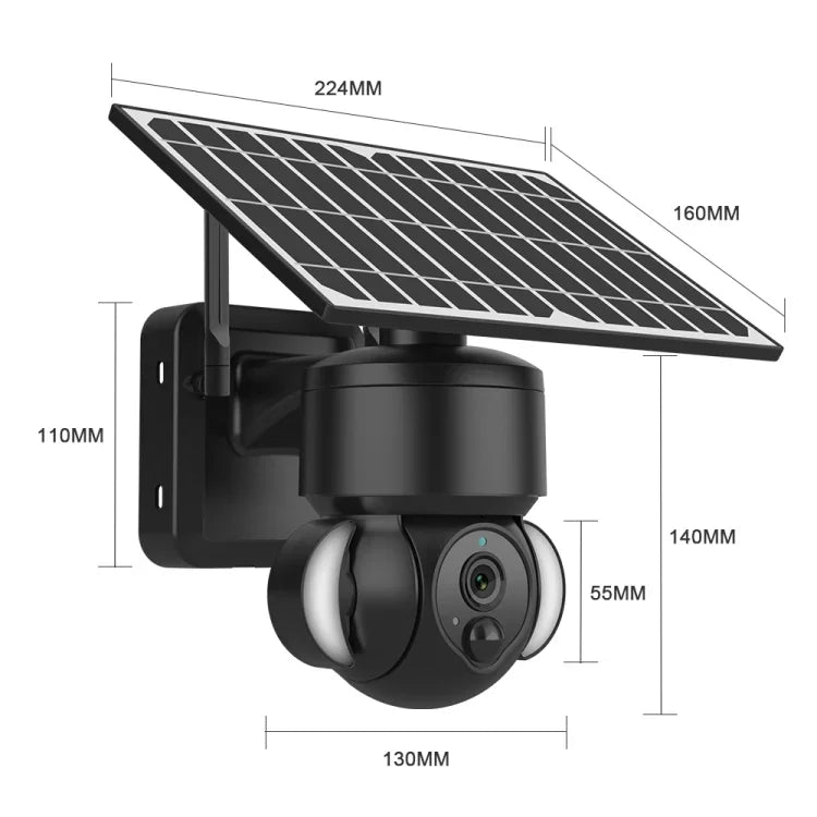 SHIWOJIA IP66防水 4G 3MP ソーラードームIPカメラ、双方向音声＆PIR動体検知＆ナイトビジョン、EU、AU、US