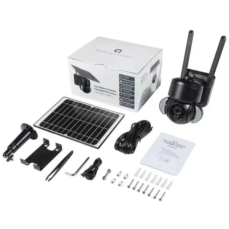 SHIWOJIA IP66防水 4G 3MP ソーラードームIPカメラ、双方向音声＆PIR動体検知＆ナイトビジョン、EU、AU、US