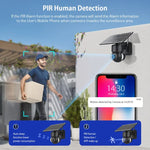 SHIWOJIA IP66防水 4G 3MP ソーラードームIPカメラ、双方向音声＆PIR動体検知＆ナイトビジョン、EU、AU、US