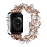 四つ葉ビーズメタルウォッチバンド Apple Watch 6 40mm用、Apple Watch 6 44mm用、Apple Watch 5 44mm用、Apple Watch 5 40mm用、Apple Watch 4 44mm用、Apple Watch 4 40mm用、Apple Watch 3 38mm用、Apple Watch 3 42mm用、Apple Watch 2 42mm用