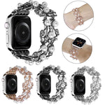 四つ葉ビーズメタルウォッチバンド Apple Watch 6 40mm用、Apple Watch 6 44mm用、Apple Watch 5 44mm用、Apple Watch 5 40mm用、Apple Watch 4 44mm用、Apple Watch 4 40mm用、Apple Watch 3 38mm用、Apple Watch 3 42mm用、Apple Watch 2 42mm用