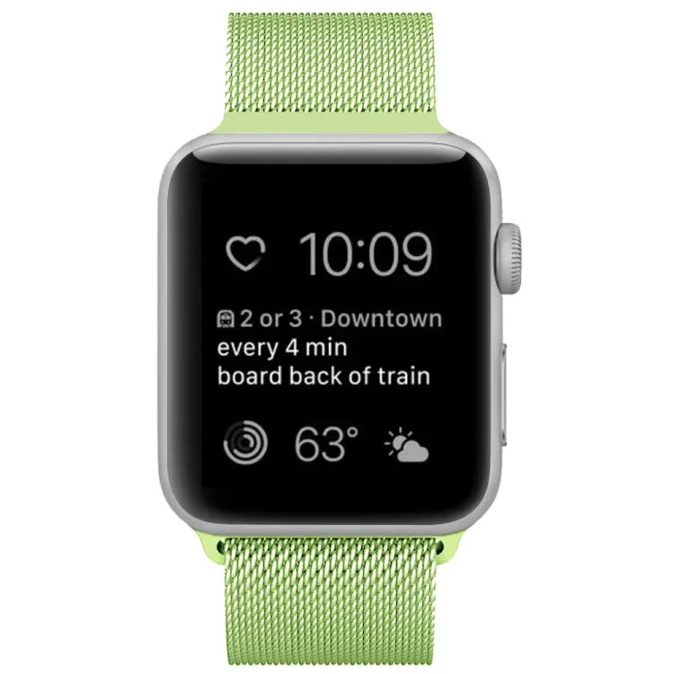 Apple Watch用 ミラネーゼループ磁気ステンレススチールウォッチバンド、5＆4 40mm／3＆2＆1 38mm用、5＆4 44mm／3＆2＆1 42mm用
