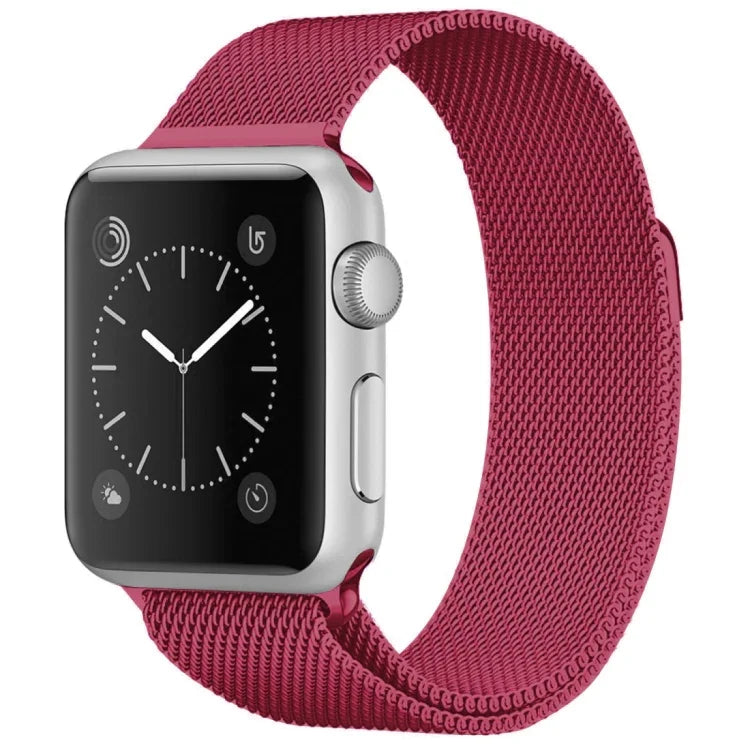 Apple Watch用 ミラネーゼループ磁気ステンレススチールウォッチバンド、5＆4 40mm／3＆2＆1 38mm用、5＆4 44mm／3＆2＆1 42mm用