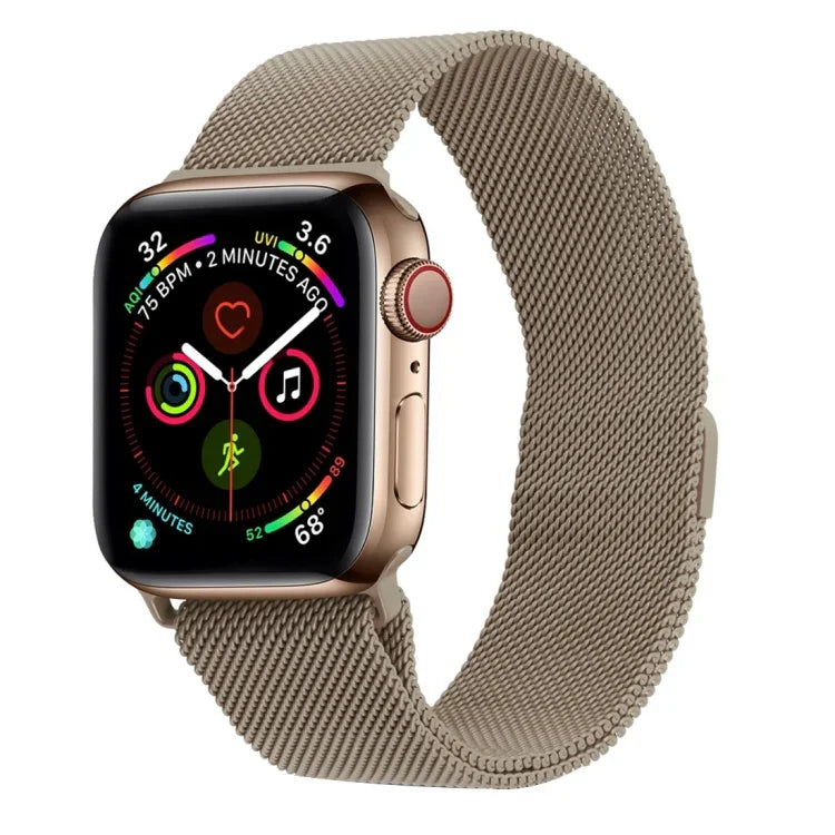 Apple Watch用 ミラネーゼループ磁気ステンレススチールウォッチバンド、5＆4 40mm／3＆2＆1 38mm用、5＆4 44mm／3＆2＆1 42mm用