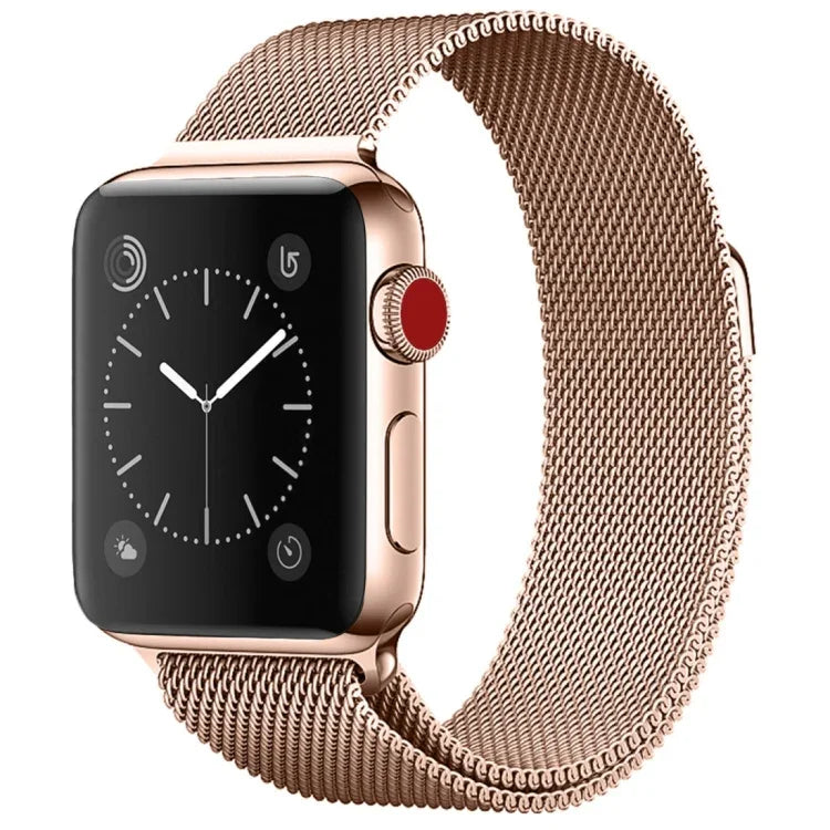 Apple Watch用 ミラネーゼループ磁気ステンレススチールウォッチバンド、5＆4 40mm／3＆2＆1 38mm用、5＆4 44mm／3＆2＆1 42mm用
