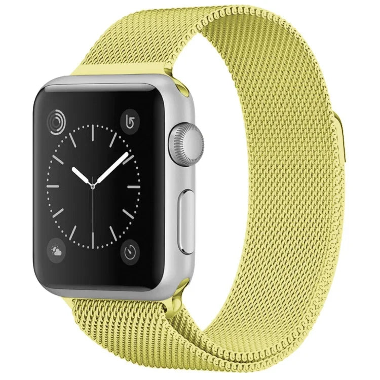 Apple Watch用 ミラネーゼループ磁気ステンレススチールウォッチバンド、5＆4 40mm／3＆2＆1 38mm用、5＆4 44mm／3＆2＆1 42mm用