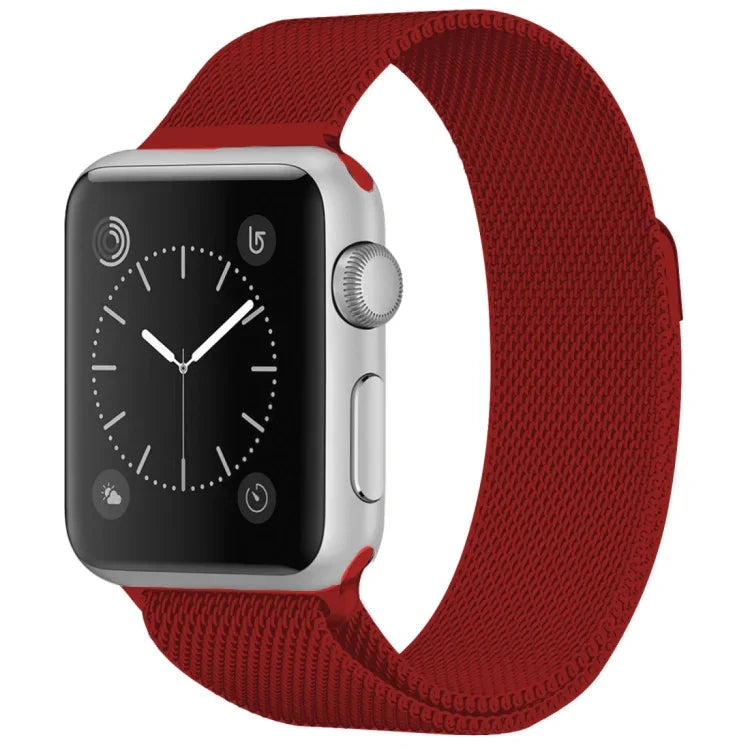 Apple Watch用 ミラネーゼループ磁気ステンレススチールウォッチバンド、5＆4 40mm／3＆2＆1 38mm用、5＆4 44mm／3＆2＆1 42mm用
