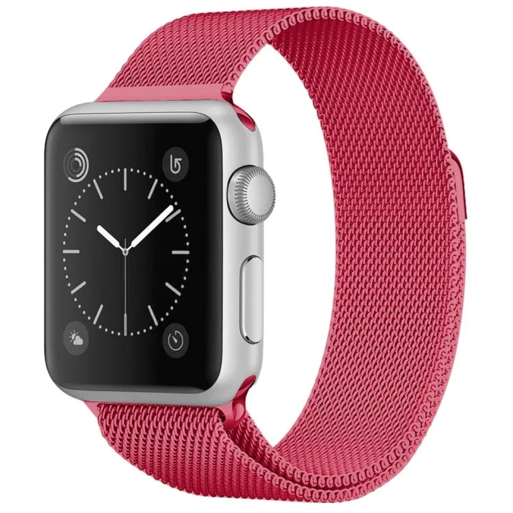 Apple Watch用 ミラネーゼループ磁気ステンレススチールウォッチバンド、5＆4 40mm／3＆2＆1 38mm用、5＆4 44mm／3＆2＆1 42mm用