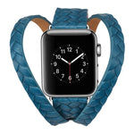 トップグレインレザー型押しクラウンウォッチバンド、Apple Watch シリーズ5＆4 40mm／3＆2＆1 38mm用、Apple Watch シリーズ7 45mm／6＆SE＆5＆4 44mm／3＆2＆1 42mm用