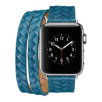 トップグレインレザー型押しクラウンウォッチバンド、Apple Watch シリーズ5＆4 40mm／3＆2＆1 38mm用、Apple Watch シリーズ7 45mm／6＆SE＆5＆4 44mm／3＆2＆1 42mm用