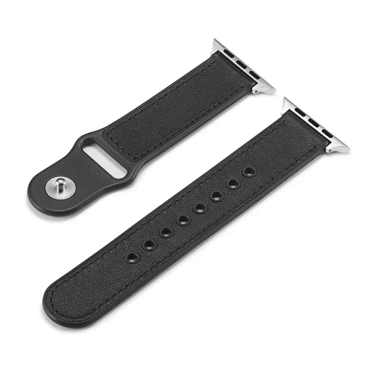 シングルバックル TPU+本革ウォッチバンド、Apple Watch Series 7 41mm / 6 & SE & 5 & 4 40mm / 3 & 2 & 1 38mm対応、Apple Watch Series 7 45mm / 6 & SE & 5 & 4 44mm / 3 & 2 & 1 42mm対応、Apple Watch Series 8&7 41mm / SE 2&6&SE&5&4 40mm / 3&2&1 38mm対応