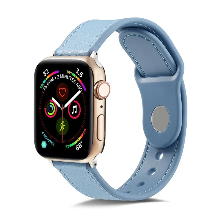 シングルバックル TPU+本革ウォッチバンド、Apple Watch Series 7 41mm / 6 & SE & 5 & 4 40mm / 3 & 2 & 1 38mm対応、Apple Watch Series 7 45mm / 6 & SE & 5 & 4 44mm / 3 & 2 & 1 42mm対応、Apple Watch Series 8&7 41mm / SE 2&6&SE&5&4 40mm / 3&2&1 38mm対応