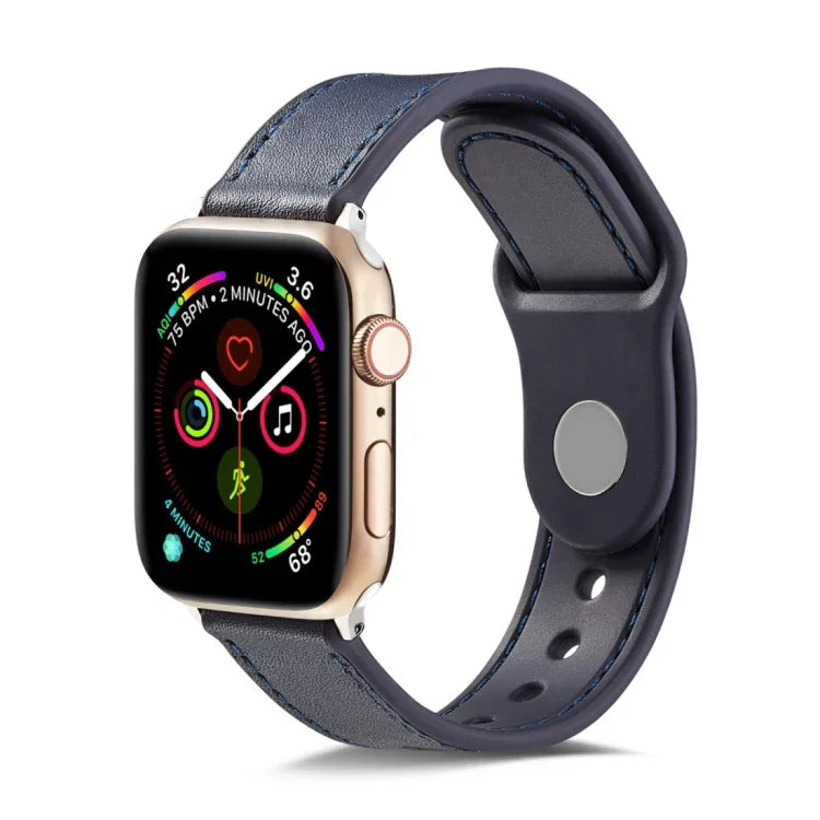 シングルバックル TPU+本革ウォッチバンド、Apple Watch Series 7 41mm / 6 & SE & 5 & 4 40mm / 3 & 2 & 1 38mm対応、Apple Watch Series 7 45mm / 6 & SE & 5 & 4 44mm / 3 & 2 & 1 42mm対応、Apple Watch Series 8&7 41mm / SE 2&6&SE&5&4 40mm / 3&2&1 38mm対応