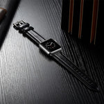 クレイジーホーステクスチャー トップグレインレザーウォッチバンド、Apple Watch Series 7 41mm / 6 & SE & 5 & 4 40mm / 3 & 2 & 1 38mm対応、Apple Watch Series 7 45mm / 6 & SE & 5 & 4 44mm / 3 & 2 & 1 42mm対応