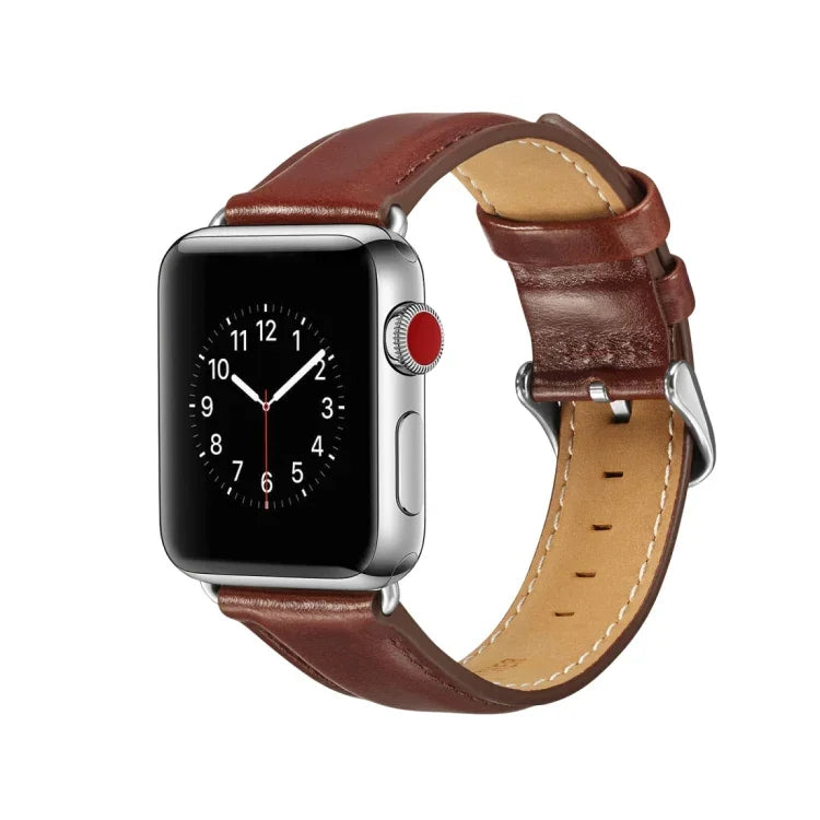 クレイジーホーステクスチャー トップグレインレザーウォッチバンド、Apple Watch Series 7 41mm / 6 & SE & 5 & 4 40mm / 3 & 2 & 1 38mm対応、Apple Watch Series 7 45mm / 6 & SE & 5 & 4 44mm / 3 & 2 & 1 42mm対応