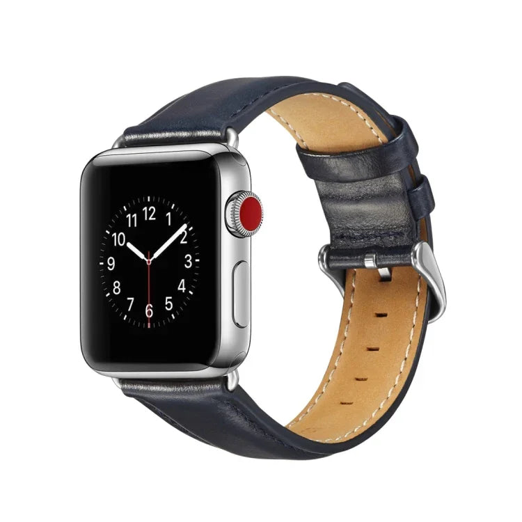 クレイジーホーステクスチャー トップグレインレザーウォッチバンド、Apple Watch Series 7 41mm / 6 & SE & 5 & 4 40mm / 3 & 2 & 1 38mm対応、Apple Watch Series 7 45mm / 6 & SE & 5 & 4 44mm / 3 & 2 & 1 42mm対応