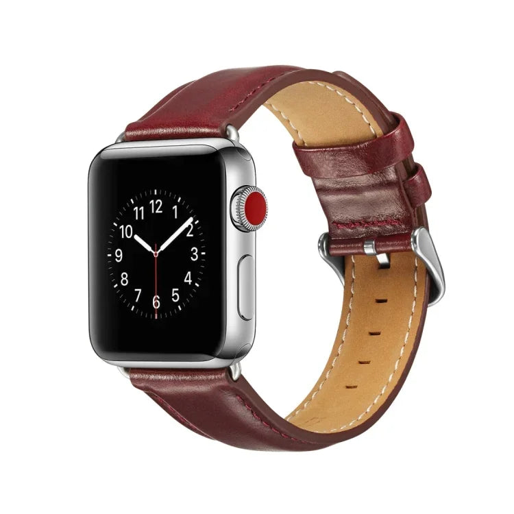クレイジーホーステクスチャー トップグレインレザーウォッチバンド、Apple Watch Series 7 41mm / 6 & SE & 5 & 4 40mm / 3 & 2 & 1 38mm対応、Apple Watch Series 7 45mm / 6 & SE & 5 & 4 44mm / 3 & 2 & 1 42mm対応