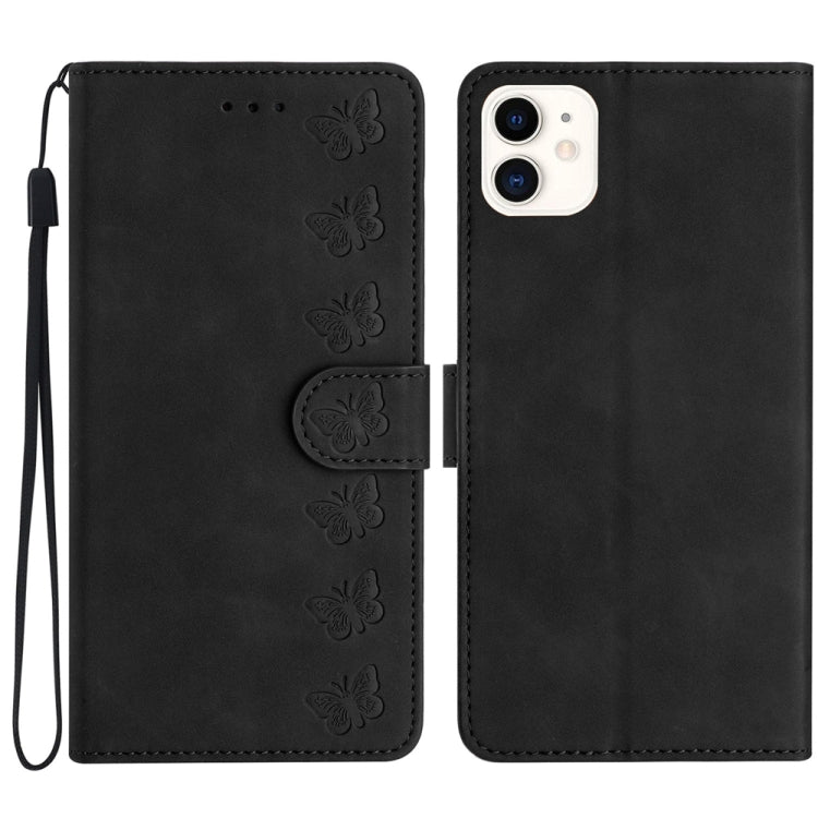 セブンバタフライズ エンボスレザー電話ケース、iPhone 12 mini用、iPhone 11 Pro Max用、iPhone 11用、iPhone 11 Pro用