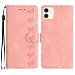 セブンバタフライズ エンボスレザー電話ケース、iPhone 12 mini用、iPhone 11 Pro Max用、iPhone 11用、iPhone 11 Pro用