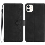 セブンバタフライズ エンボスレザー電話ケース、iPhone 12 mini用、iPhone 11 Pro Max用、iPhone 11用、iPhone 11 Pro用