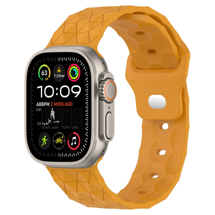 フットボールテクスチャーシリコンウォッチバンド、Apple Watch Ultra 2 49mm用、Apple Watch 9 45mm用、Apple Watch 9 41mm用、Apple Watch Ultra 49mm用