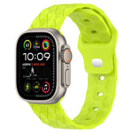 フットボールテクスチャーシリコンウォッチバンド、Apple Watch Ultra 2 49mm用、Apple Watch 9 45mm用、Apple Watch 9 41mm用、Apple Watch Ultra 49mm用