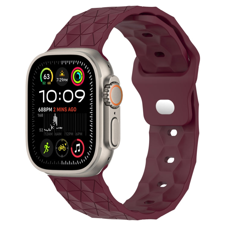 フットボールテクスチャーシリコンウォッチバンド、Apple Watch Ultra 2 49mm用、Apple Watch 9 45mm用、Apple Watch 9 41mm用、Apple Watch Ultra 49mm用