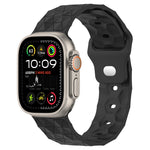 フットボールテクスチャーシリコンウォッチバンド、Apple Watch Ultra 2 49mm用、Apple Watch 9 45mm用、Apple Watch 9 41mm用、Apple Watch Ultra 49mm用
