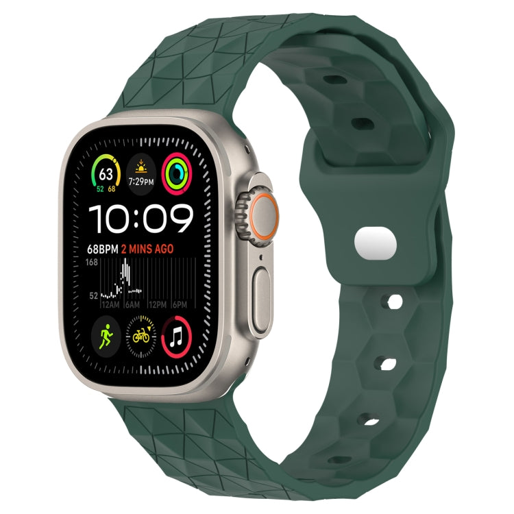 フットボールテクスチャーシリコンウォッチバンド、Apple Watch Ultra 2 49mm用、Apple Watch 9 45mm用、Apple Watch 9 41mm用、Apple Watch Ultra 49mm用