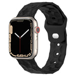 フットボールテクスチャーシリコンウォッチバンド、Apple Watch Ultra 2 49mm用、Apple Watch 9 45mm用、Apple Watch 9 41mm用、Apple Watch Ultra 49mm用