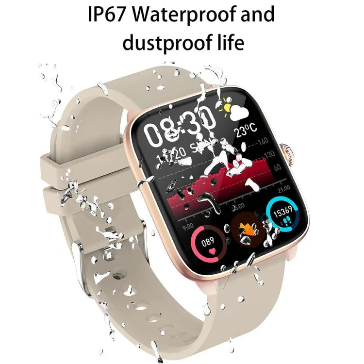 T20 1.96インチ IP67防水 シリコンバンドスマートウォッチ デュアルモードBluetooth通話／心拍数モニタリング対応