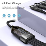 YESIDO CA111 1.2m 4A USBからデュアルType-C + デュアル8ピン充電ケーブル、CA111