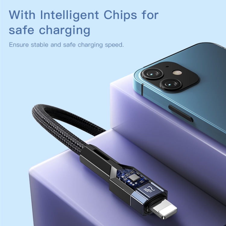 YESIDO CA107 1.2m 2.4A USB-C / Type-C から 8ピン OD0.6 充電データケーブル、CA107